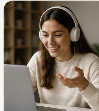 Online English speaking lesson with an international learner